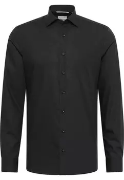 Рубашка Slim Fit на пуговицах ETERNA, черный