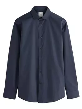Рубашка Slim Fit на пуговицах Next, темно-синий