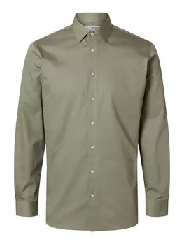 Рубашка Slim Fit на пуговицах SELECTED, серый