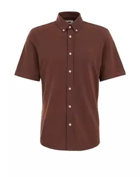 Рубашка Slim Fit на пуговицах WE Fashion, коричневый