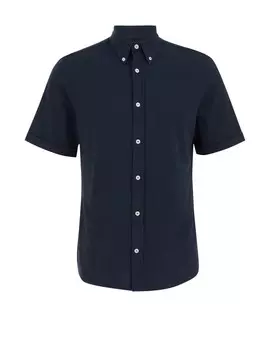 Рубашка Slim Fit на пуговицах WE Fashion, темно-синий