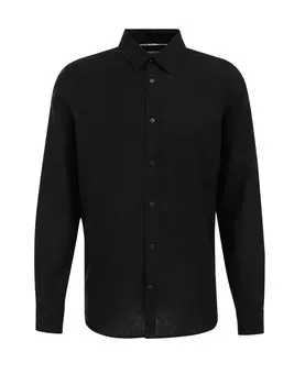 Рубашка Slim Fit на пуговицах WE Fashion, черный