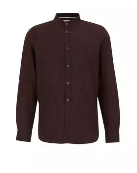 Рубашка Slim Fit на пуговицах WE Fashion, темно-коричневый
