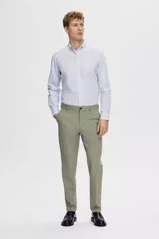 Рубашка Slim Fit с длинными рукавами из переработанного хлопка. Selected, белый