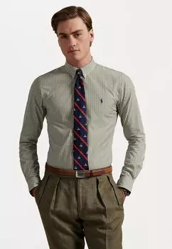 Рубашка SLIM FIT STRIPED STRETCH POPLIN SHIRT Polo Ralph Lauren, оливковый