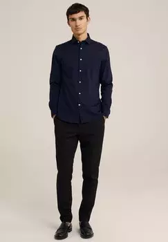 Рубашка Slim-Fit WE Fashion, темно-синяя
