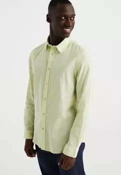 Рубашка Смесовой лен WE Fashion, зеленый