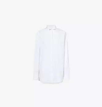 Рубашка-Смокинг с длинными рукавами из органического хлопка Toteme, белый