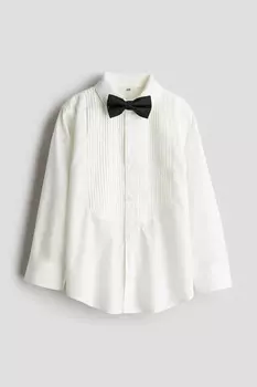 Рубашка-Смокинг с галстуком-бабочкой H&M, белый