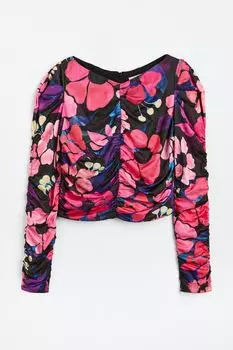 Рубашка со рюшами H&M, розовый
