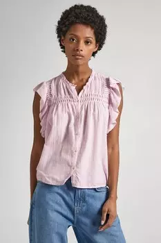 Рубашка со складками, без рукавов Pepe Jeans London, розовый