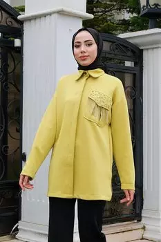 Рубашка со скрытыми пуговицами, масляно-зеленый цвет Locco