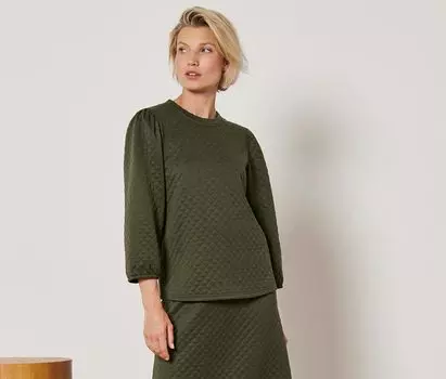 Рубашка со стеганым эффектом Tchibo, зеленый