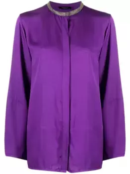 Рубашка со стразами Fabiana Filippi, фиолетовый