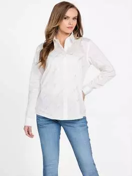 Рубашка со стразами Korinna Guess Factory, цвет pure white
