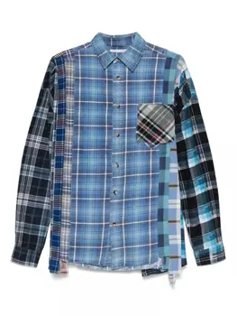 Рубашка со вставками Needles, синий