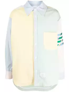 Рубашка со вставками THOM BROWNE, зеленый