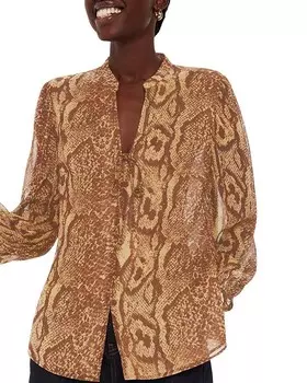 Рубашка со змеиным принтом Whistles, серебряный