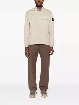 Рубашка со значком компаса Stone Island, бежевый