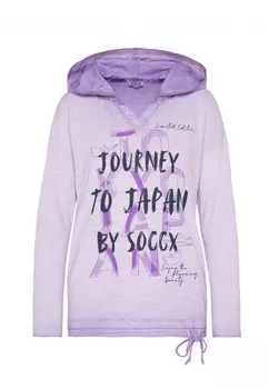 Рубашка soccx Shirt 'Konnichiwa', фиолетовый