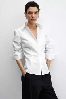 Рубашка София с классическим воротником Mango, белый