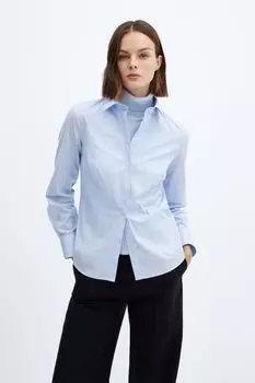 Рубашка София с классическим воротником Mango, лавандовый