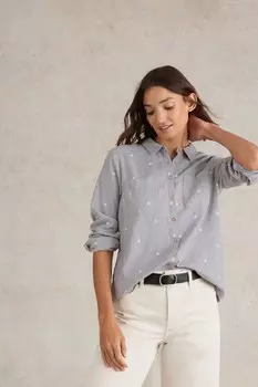 Рубашка Sophie из органического хлопка White Stuff, серый