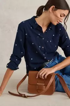 Рубашка Sophie из органического хлопка White Stuff, синий