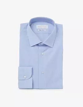 Рубашка современная в микро полоску Sartoria Italiana, светло-синий