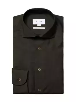 Рубашка современного кроя из мериносовой шерсти Eton, зеленый