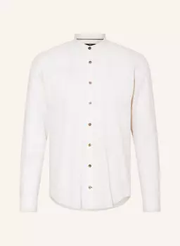 Рубашка современного кроя с воротником-стойкой и льном Strokesman'S, бежевый