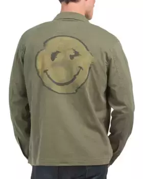 Рубашка спецодежды с узором «елочка» и смайликом Lucky Brand, цвет Four Leaf Clover