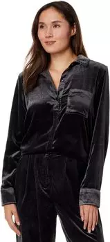 Рубашка Splendid Irene Velvet Button-Down, цвет Lead