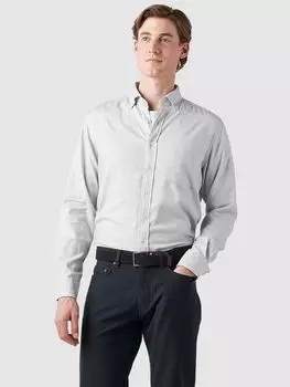 Рубашка спортивного кроя из смесового хлопка с длинными рукавами Rodd & Gunn Barhill, ясень