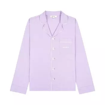Рубашка Sporty & Rich Serif Logo Pyjama Shirt, сиреневый/белый