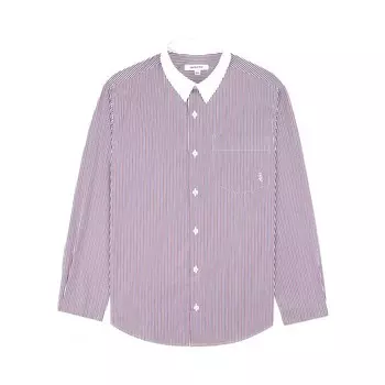 Рубашка Sporty & Rich SRC Embroidered Button Down Shirt, цвет White/Red/Navy Stripe