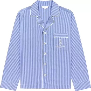 Рубашка Sporty & Rich Vendome Pyjama 'Blue Striped/White', синий