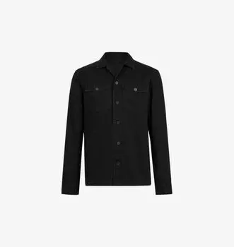 Рубашка Spotter из хлопка облегающего кроя с накладным карманом Allsaints, черный
