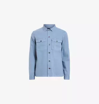Рубашка Spotter из хлопка облегающего кроя с накладным карманом Allsaints, синий