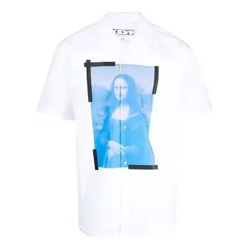 Рубашка ss21 printing logo short sleeve shirt white Off-White, белый