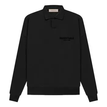 Рубашка ss22 long sleeve polo shirt 'stretch limo' Fear Of God Essentials, черный