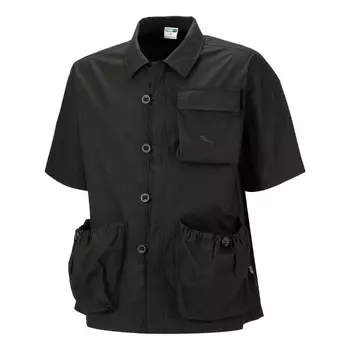 Рубашка ss23 short sleeve shirt 'black' Puma, черный