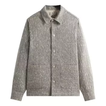 Рубашка ss24 slub boucle boxy collared overshirt 'ink' Kith, черный