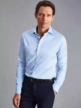 Рубашка стандартного кроя Charles Tyrwhitt Non-Iron Puppytooth, небесно-голубая
