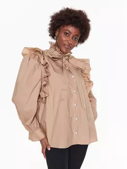 Рубашка стандартного кроя Custommade, бежевый