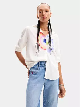 Рубашка стандартного кроя Desigual, белый