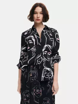 Рубашка стандартного кроя Desigual, черный