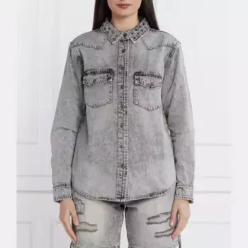 Рубашка стандартного кроя джинсовая ткань One Teaspoon, серый