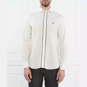 Рубашка стандартного кроя Emporio Armani, бежевый
