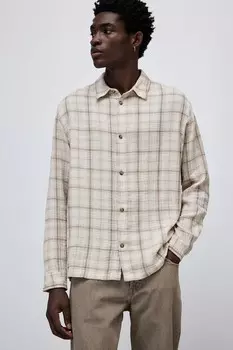 Рубашка стандартного кроя H&M, бежевый
